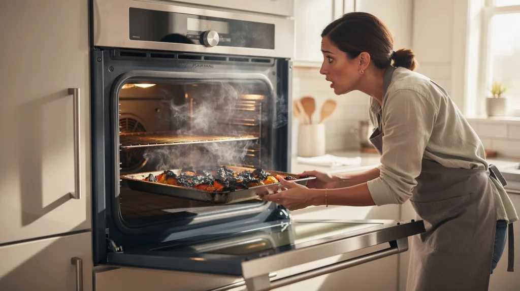 aliments qui brûlent au four