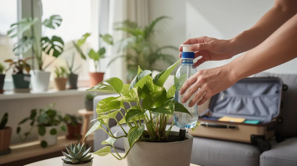 arroser plante interieur vacances