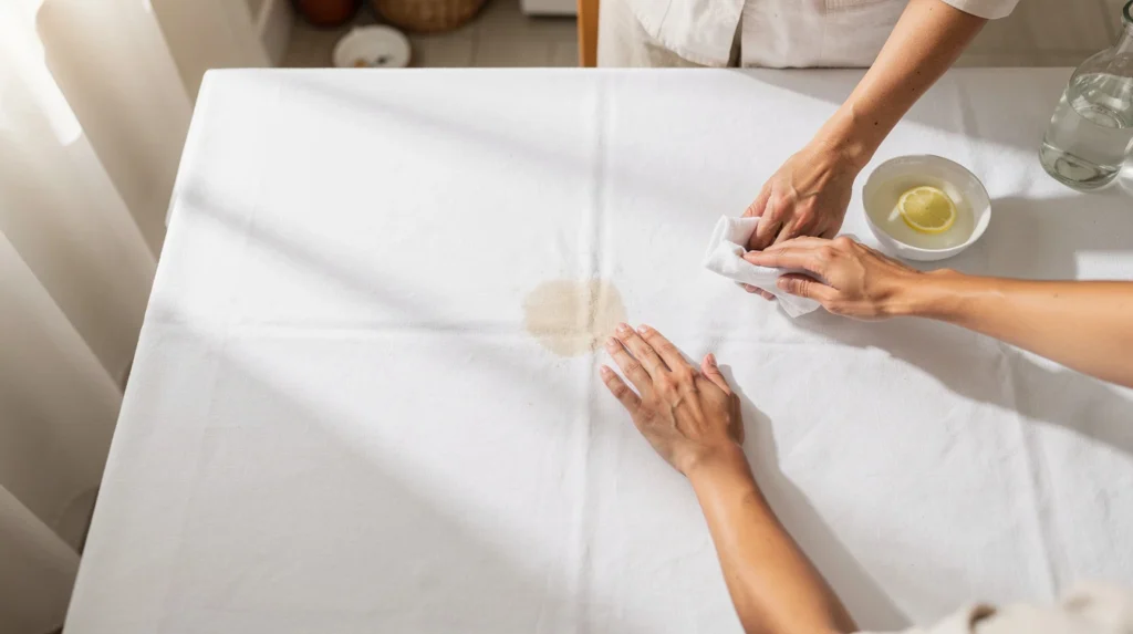 détacher nappe blanche