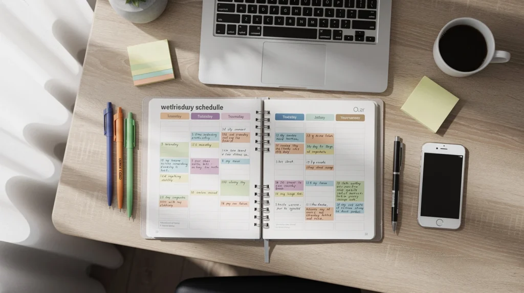 emploi du temps hebdomadaire