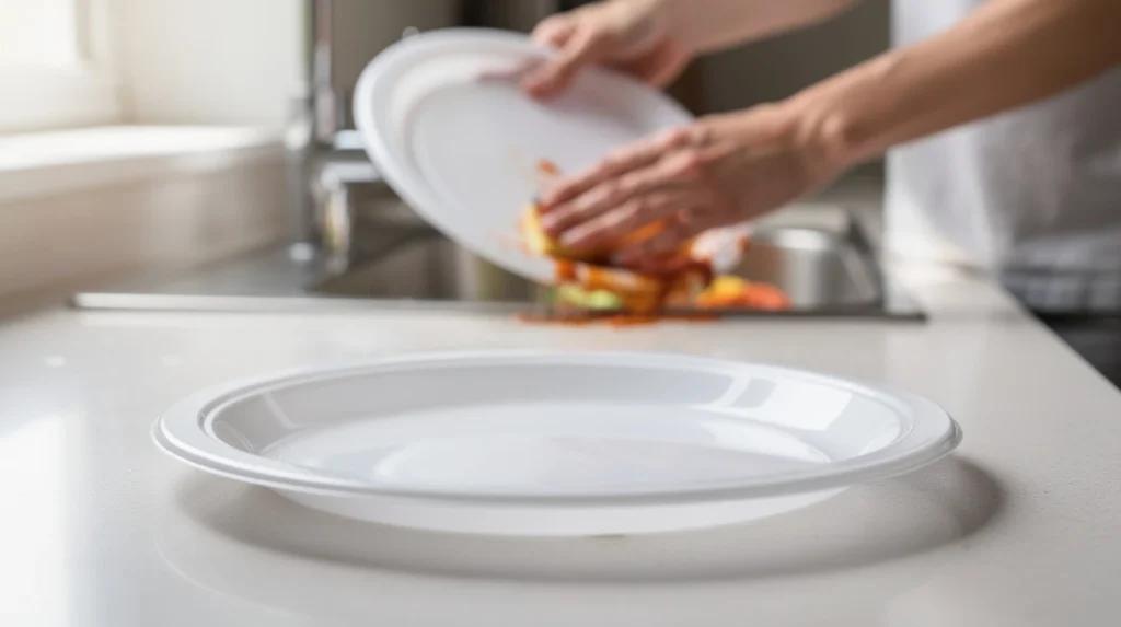 éviter taches plats plastique