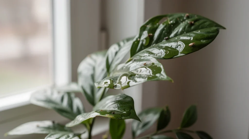 feuilles collantes plantes