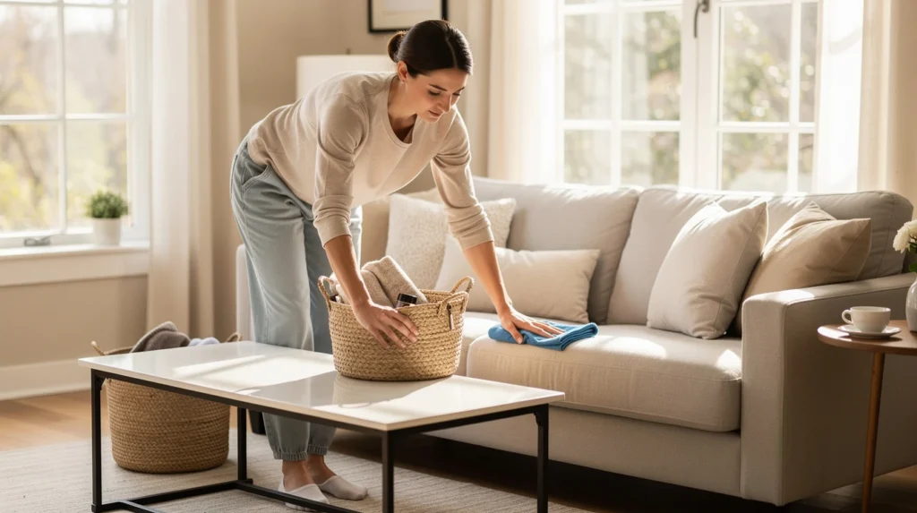 nettoyage rapide avant invités