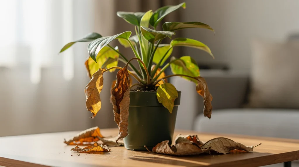 plante verte perd feuilles