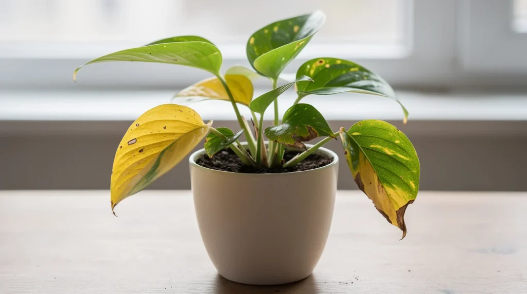 pothos devient jaune