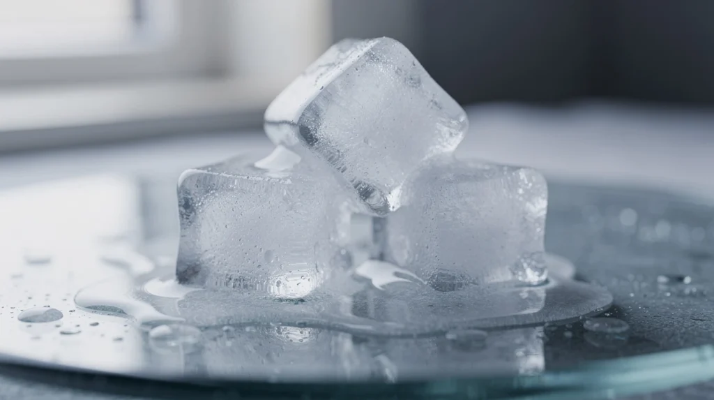 glaçons collent ensemble