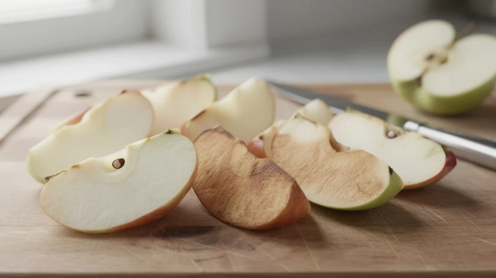 pommes brunissent après découpe