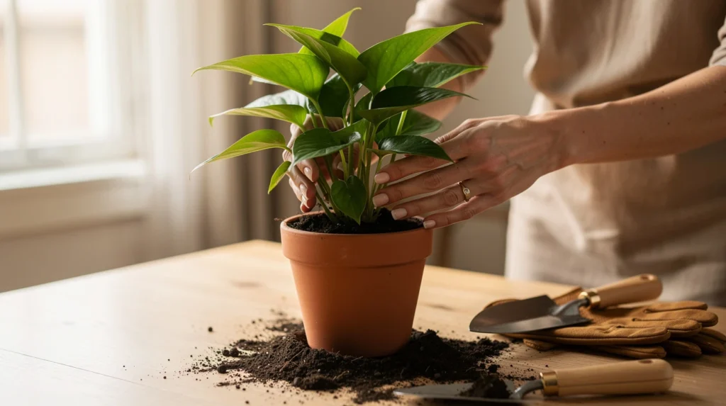quand rempoter plante verte