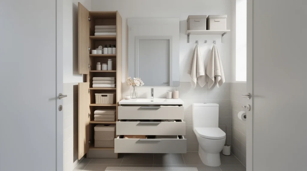 rangement petite salle de bain