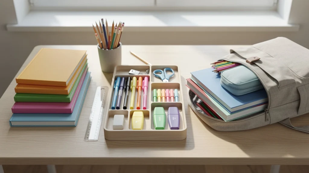 ranger fournitures scolaires