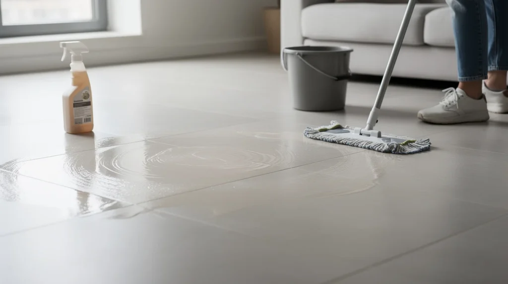 sol colle après nettoyage